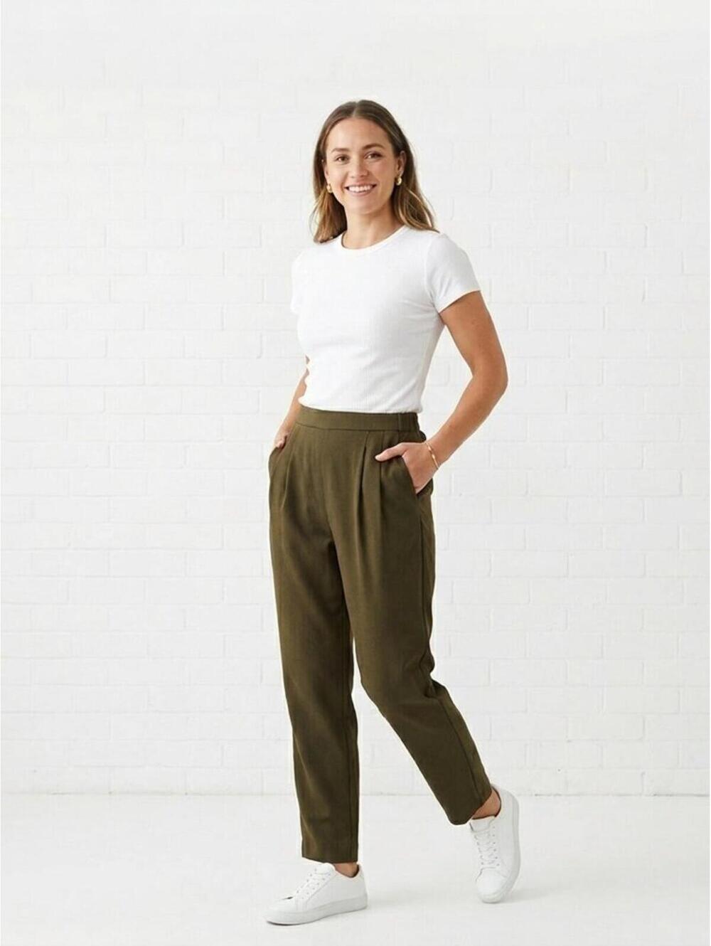 H&M Dresspants Women's Size 4 Tapered and Comfortable Olive Green